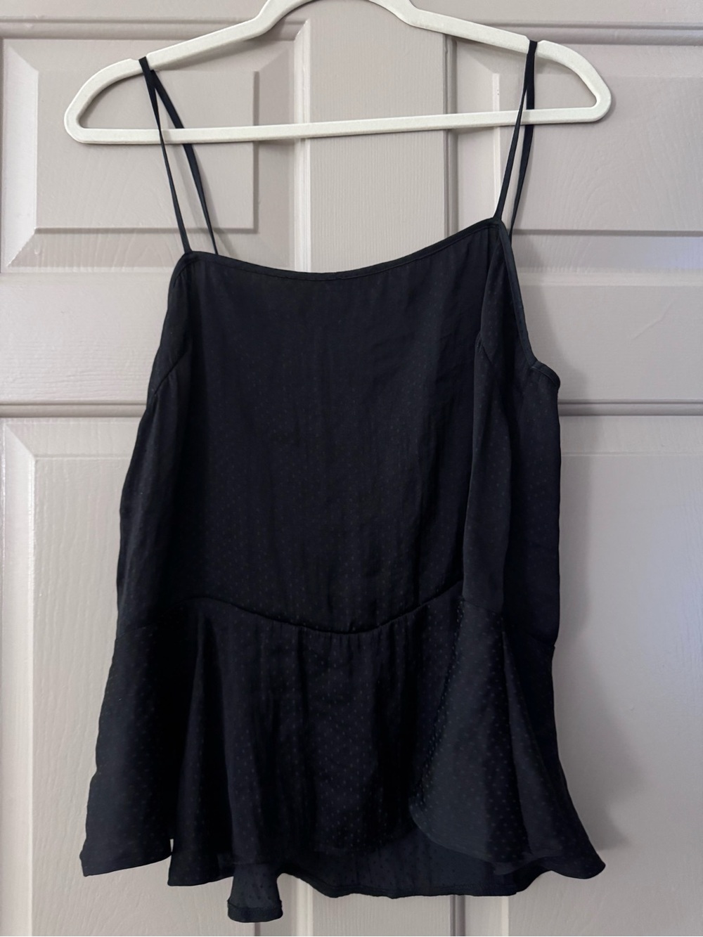 Free People Black Textured Spaghetti Strap Tank
